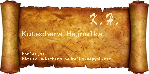 Kutschera Hajnalka névjegykártya